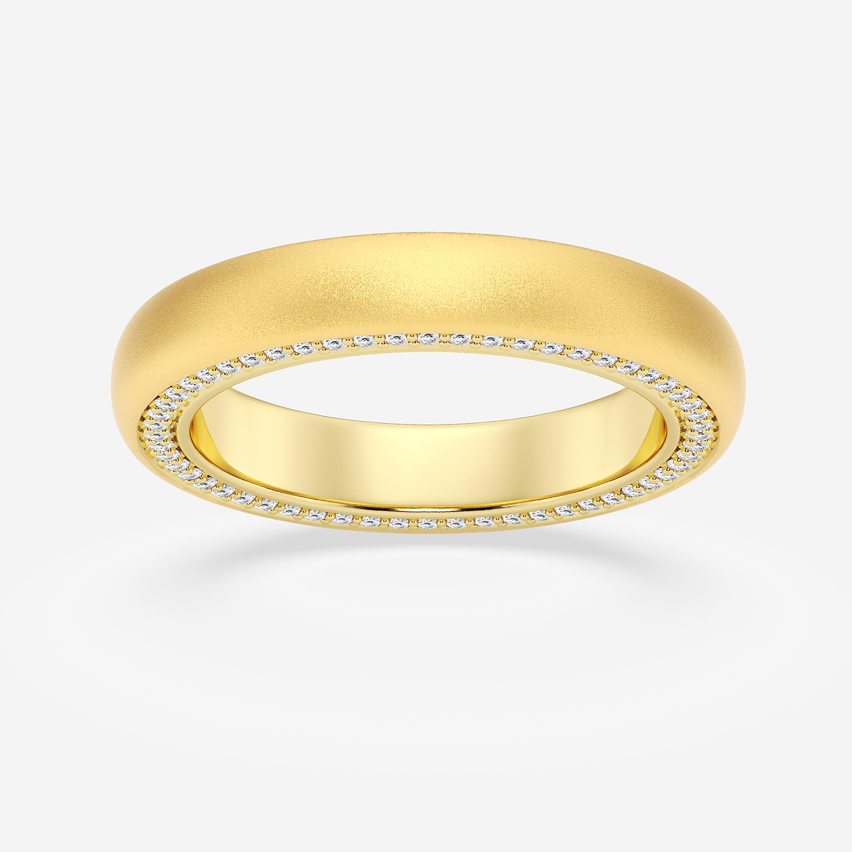 2/3 ctw Round Lab Grown Diamond 4mm Domed Sandblast Finish Eternity Band